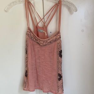 Pink beaded tank top